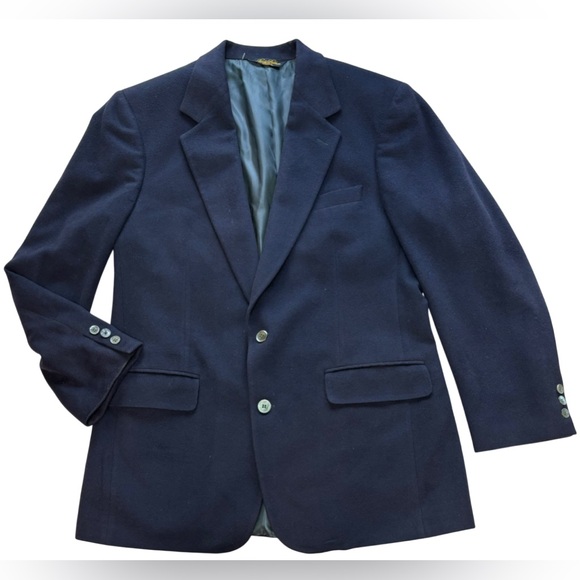 Brooks Brothers 100% Cashmere Navy Single Breasted Sport Coat Blazer Jacket